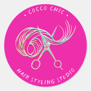 Adesivo Nome Do Logotipo Do Cabelo Da Tesoura Obrigado Hol