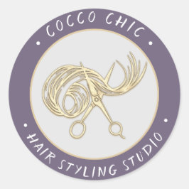 Adesivo Nome do logotipo do cabelo da tesoura Obrigado Lav