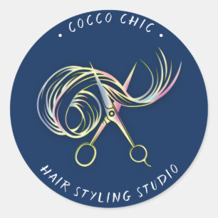 Adesivo Nome Do Logotipo Do Cabelo Da Tesoura Obrigado Mar