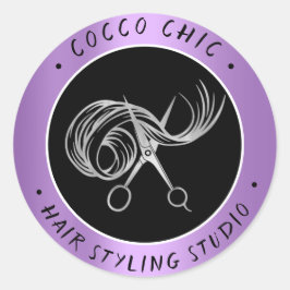 Adesivo Nome do Logotipo do Cabelo da Tesoura Obrigado Pra