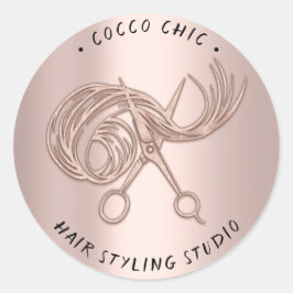 Adesivo Nome Do Logotipo Do Cabelo Da Tesoura Obrigado Ros