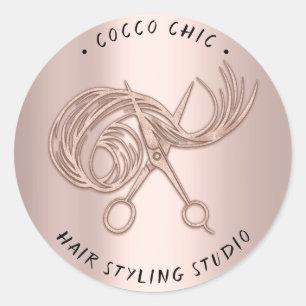 Adesivo Nome Do Logotipo Do Cabelo Da Tesoura Obrigado Ros