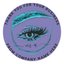 Nome do logotipo EyelashObrigado Roxo do Teal do W