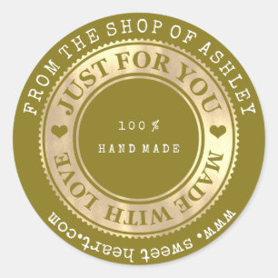 Adesivo Nome do logotipo feito à mão Mostarda de amor pelo