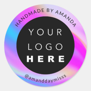 Adesivo Nome do logotipo Instagro Holográfico Pequena empr