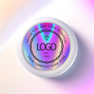 Adesivo Nome do logotipo Obrigado da Web Holograma comerc
