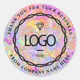 Adesivo Nome do logotipo Obrigado Web Hológrafo comercial 