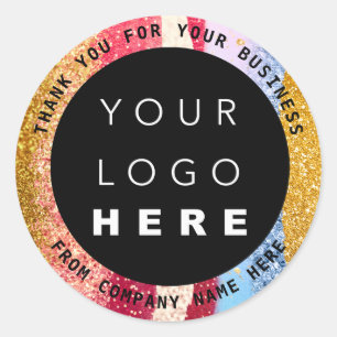 Adesivo Nome do logotipo personalizado Glitter Dourado na