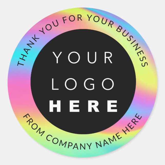 Adesivo Nome do logotipo personalizado Obrigado Hológrafo  (Frente)