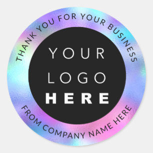 Adesivo Nome do logotipo personalizado Obrigado Hológrafo