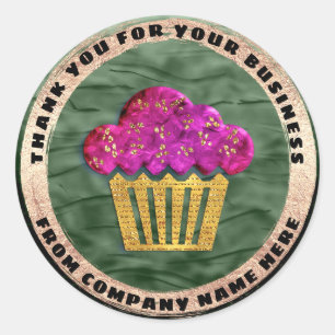 Adesivo Nome do logotipo personalizado Sweet de bolo verd