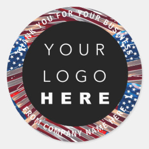 Adesivo Nome do logotipo personalizado US Flag American Ob
