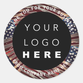 Adesivo Nome do logotipo US Flag American Obrigado Nome
