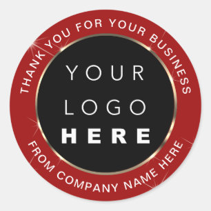 Adesivo Nome do logotipo Web Obrigado a Comprar vermelho D