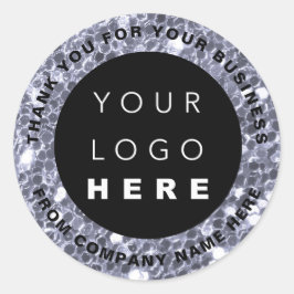 Adesivo Nome do logotipo Web Obrigado Brilho do Compro Blu