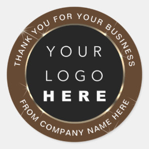 Adesivo Nome do logotipo Web Obrigado Compro online Dourad