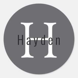 Adesivo Nome do Monograma da Cinza Masculina Simples + Ini