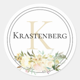 Adesivo Nome do Monograma da Família Personalizada Creme P