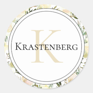 Adesivo Nome do Monograma da Família Personalizada Elegant