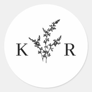 Adesivo Nome do Monograma de Casamento Personalizado Flor 