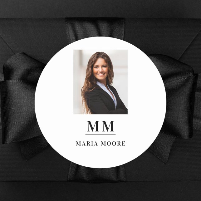 Adesivo Nome do monograma de fotografia marca negócio de c (Criador carregado)