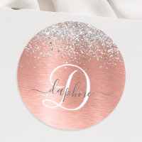 Nome do Monograma do Glitter Metálico Brutado Dour