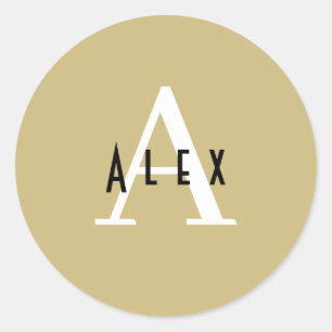 Adesivo Nome do Monograma do Pré-Disquete Moderno + Inicia