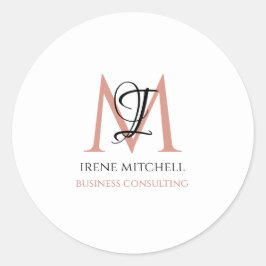 Adesivo Nome do Monograma Dourado Rosa branco mínimo preto