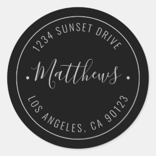 Adesivo Nome do na moda e Texto Circular Cinza e preto