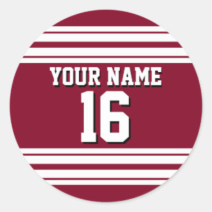 Adesivo Nome do Número Personalizado da Equipe Branca do