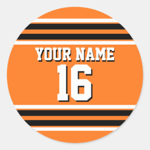 Adesivo Nome do Número Personalizado da Equipe Laranja La