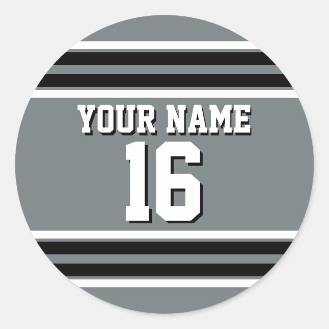 Adesivo Nome do Número Personalizado da Equipe Negra do Ch (Frente)