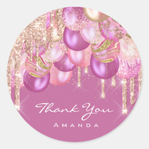 Adesivo Nome do obrigado 16º Bilhete Bridal Ballons Berry