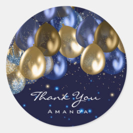 Adesivo Nome do obrigado 16º Marinho BridalGlitter Ballon