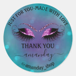Adesivo Nome do obrigado Boutique Eyelash Compra Teal Viol