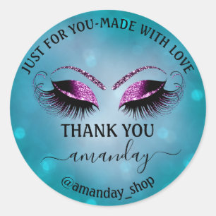 Adesivo Nome do obrigado Boutique Eyelash Compro Cinza Ros