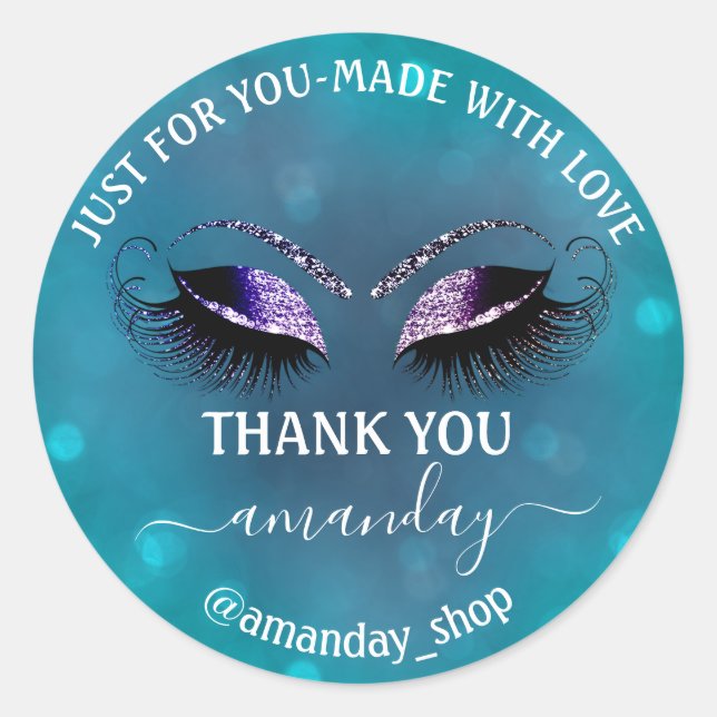 Adesivo Nome do obrigado Boutique Eyelash Compro Enfumaçad (Frente)