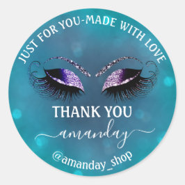 Adesivo Nome do obrigado Boutique Eyelash Compro Enfumaçad