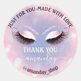 Adesivo Nome do obrigado Boutique Eyelash Compro Pastel ro
