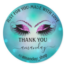 Nome do obrigado Boutique Eyelash Compro Teal Pink