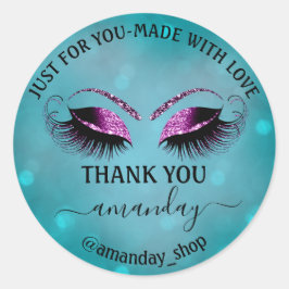 Adesivo Nome do obrigado Boutique Eyelash Compro Teal Viol