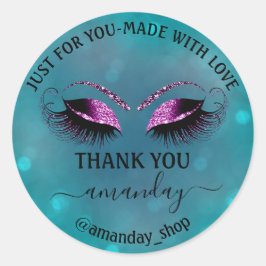Adesivo Nome do obrigado Boutique Eyelash Compro Teal Viol