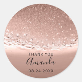 Adesivo Nome do obrigado Data de reposição Rosa de reposiç