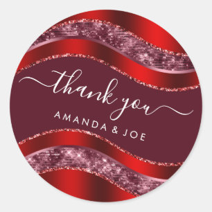 Adesivo Nome do obrigado Doce 16º Brilhante Bridal Burgun