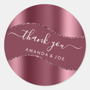 Adesivo Nome do obrigado Doce 16º Rosa Bridal Burgundy