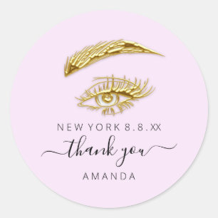 Adesivo Nome do obrigado Ouro Pisca o Microblade Makeup Pi