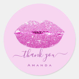 Adesivo Nome do Obrigado Sweet16th. Lábios de Beijo Rosa