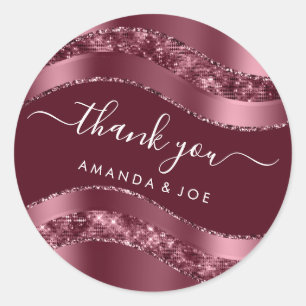 Adesivo Nome do obrigado Sweet 16th Bridal Burgundy Bordea