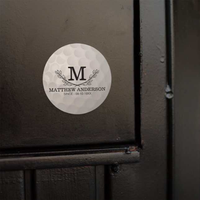 Adesivo Nome do Padrão de Bola de Golfe Personalizada Mono (Criador carregado)