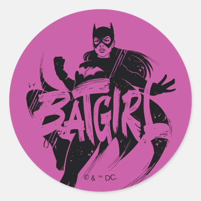 Adesivo Nome do Pincel de Tinta da Batgirl (Frente)